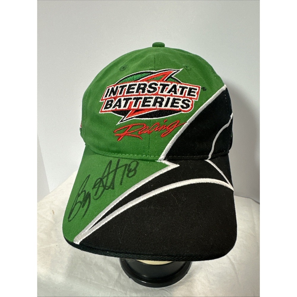 Interstate Batteries NWT  Vintage Bobby Labonte Autographed NASCAR Cap Hat‎ 18.